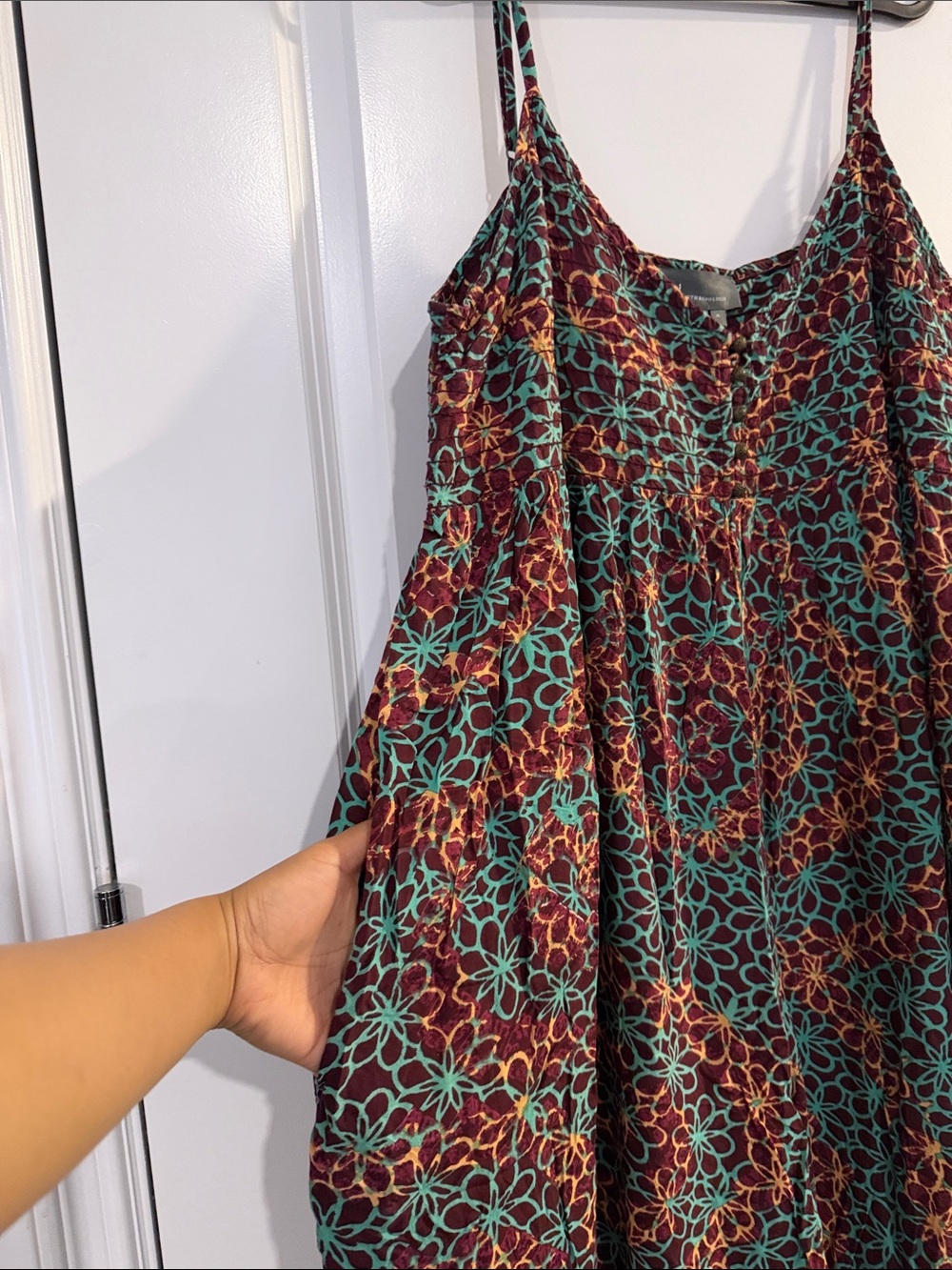 Anthropologie Printed Spaghetti-Strap Jumpsuit - #156 - Picture 7 of 10